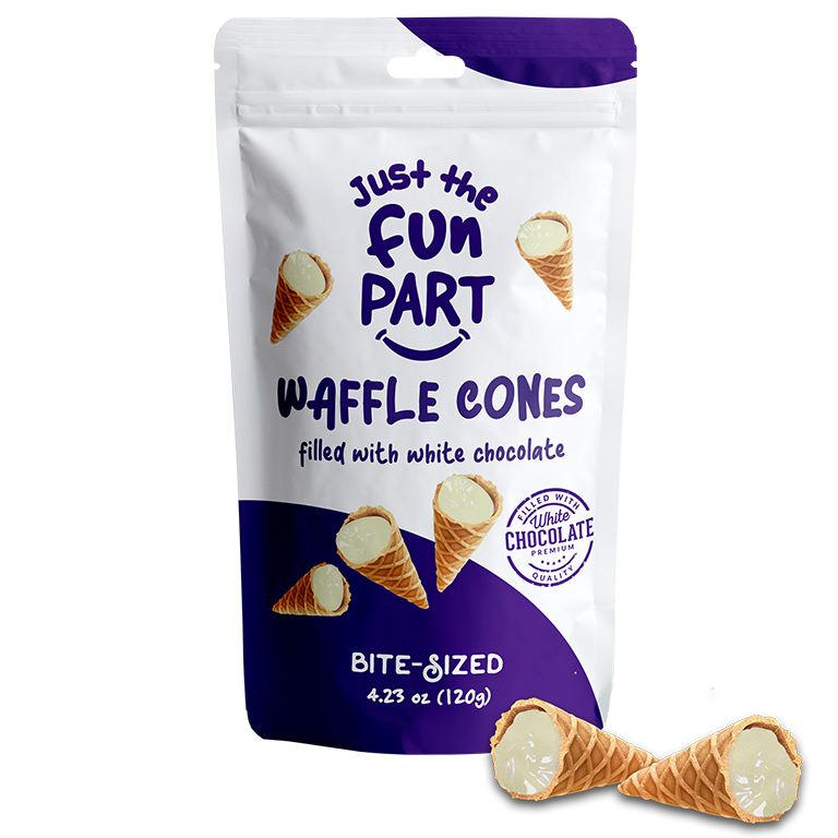 Just The Fun Part Waffle Cones - White Chocolate 120g