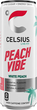CELSIUS Sparkling Peach Vibe | Sugar Free Energy Drink 355ml