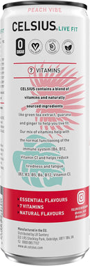 CELSIUS Sparkling Peach Vibe | Sugar Free Energy Drink 355ml