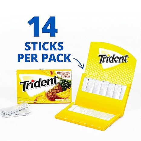 TRIDENT Gum Pineapple Twist | 14 Pieces