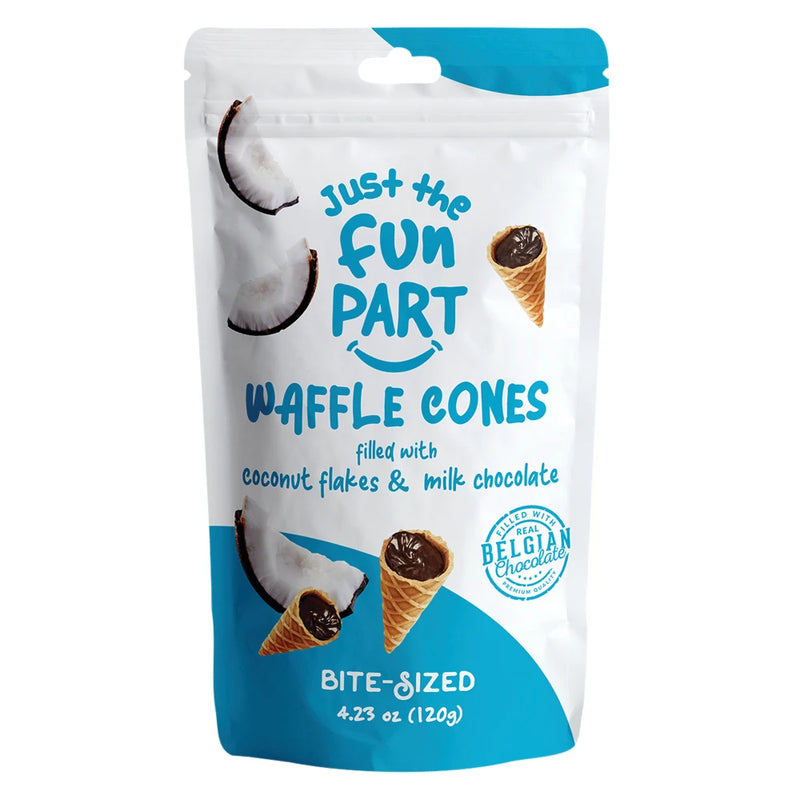 Just The Fun Part Waffle Cones - Coconut Flakes & Milk Chocolate 120g