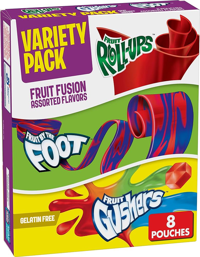 FRUIT ROLLUPS, by the FOOT & GUSHERS Variety Pack | 144g