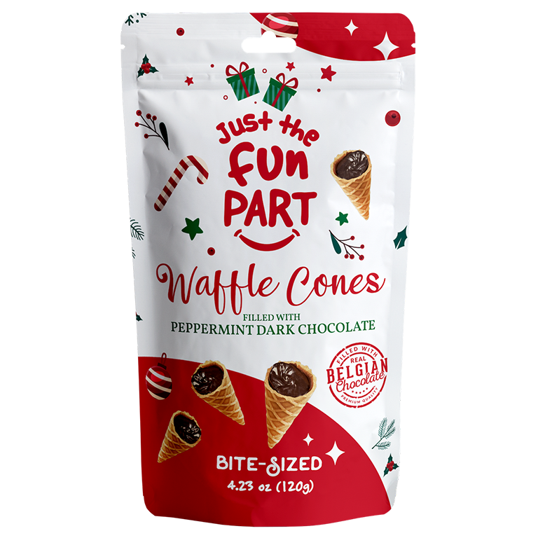 Just The Fun Part Waffle Cones - Dark Chocolate & Peppermint 120g