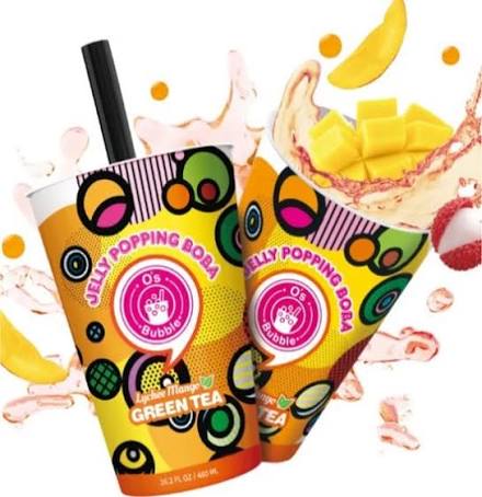 Os BUBBLE Popping Boba - Lychee Mango Green Tea | 350ml