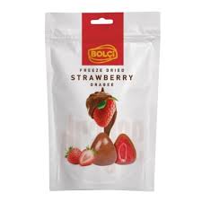 BOLCI Milk Choc Covered - Whole Freeze Dried Strawberry Dragee 80g