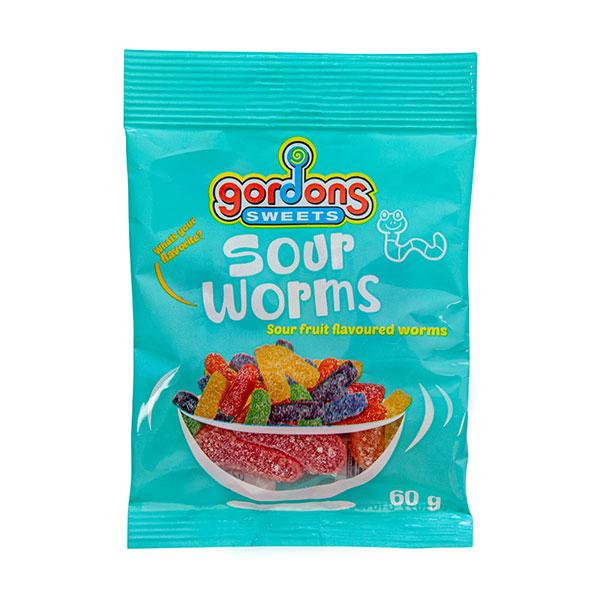 Gordons | Sour Worms 60g - SweetieShop