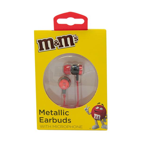 M&M Flat Cord Earphones Red - SweetieShop
