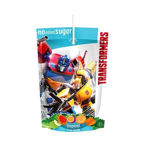 TRANSFORMERS Tropical Fruit Pouch Drink | No Added Sugar - SweetieShop