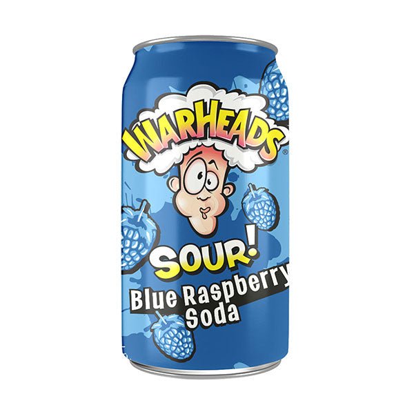 WARHEADS Blue Raspberry Sour Soda 355ml - SweetieShop