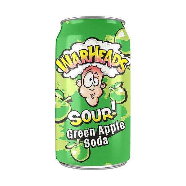 WARHEADS Green Apple Sour Soda 355ml - SweetieShop
